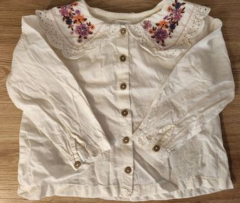 Chemise broderie anglaise col claudine