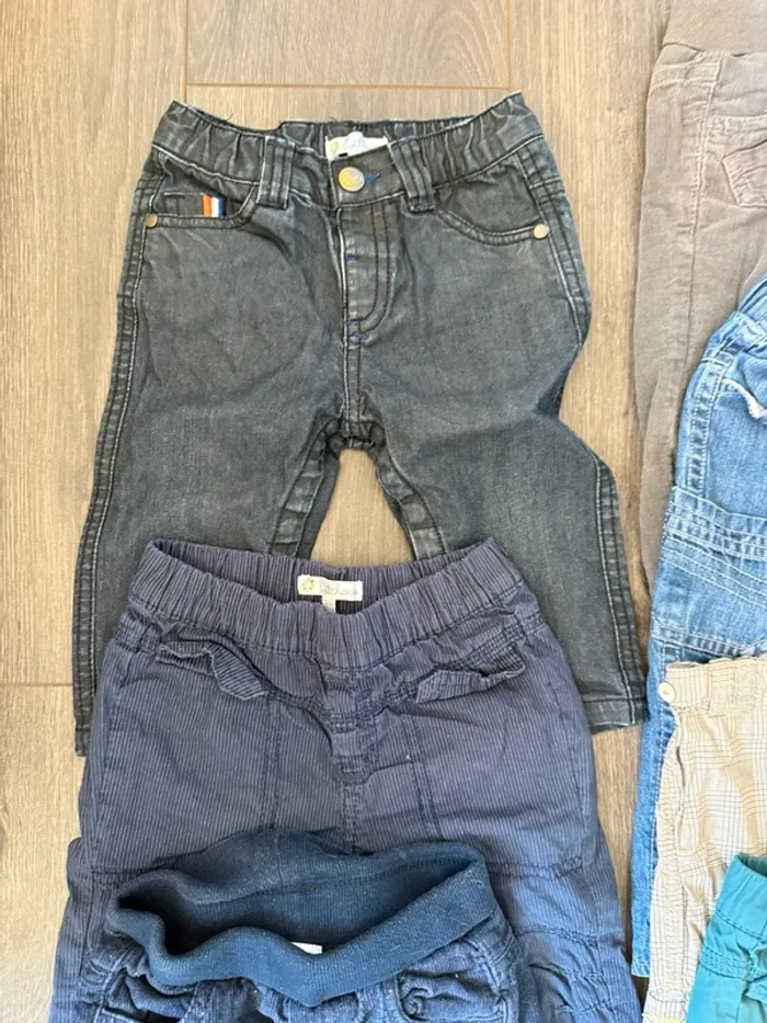 Lot 6 pantalons ouverture entre jambes 12 mois - photo numéro 2