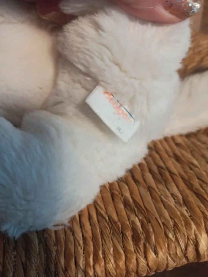 Peluche petit chat blanc Boulgom tbe - photo numéro 3
