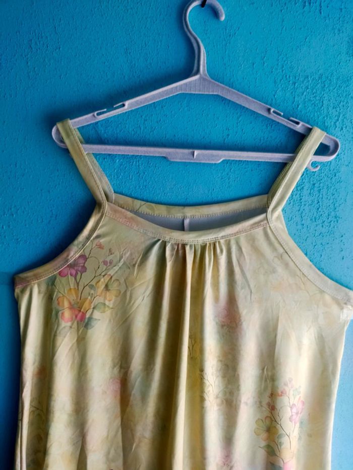 🌼 Robe d'Été à Bretelles - Jaune Clair à Fleurs - Taille XL 🌼 - photo numéro 5