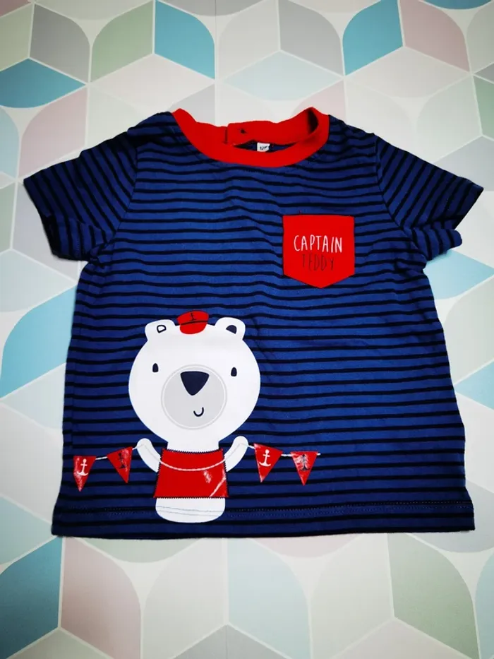 D4605 - tee-shirt garçon 12 mois - photo numéro 2