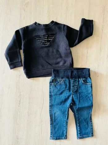 Sweat-shirt et jeans authentique bébé garçon Emporio Armani