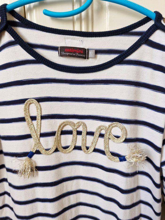 Catimini robe courte marinière manches longues 10ans - photo numéro 4