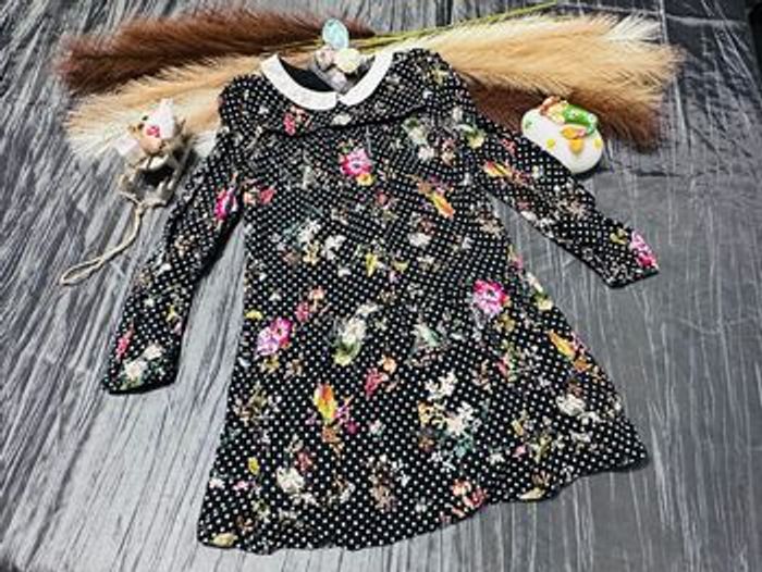 🌸 Robe à fleurs et pois - Col Claudine blanc 🌸 - photo numéro 9