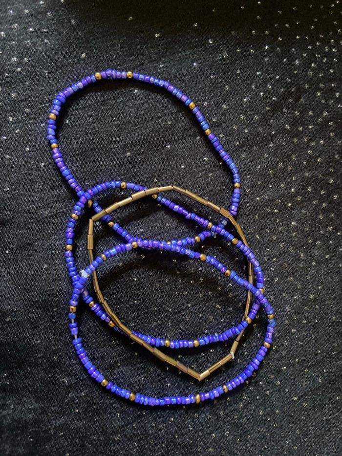 Lot bracelets bleus métallisés - photo numéro 2