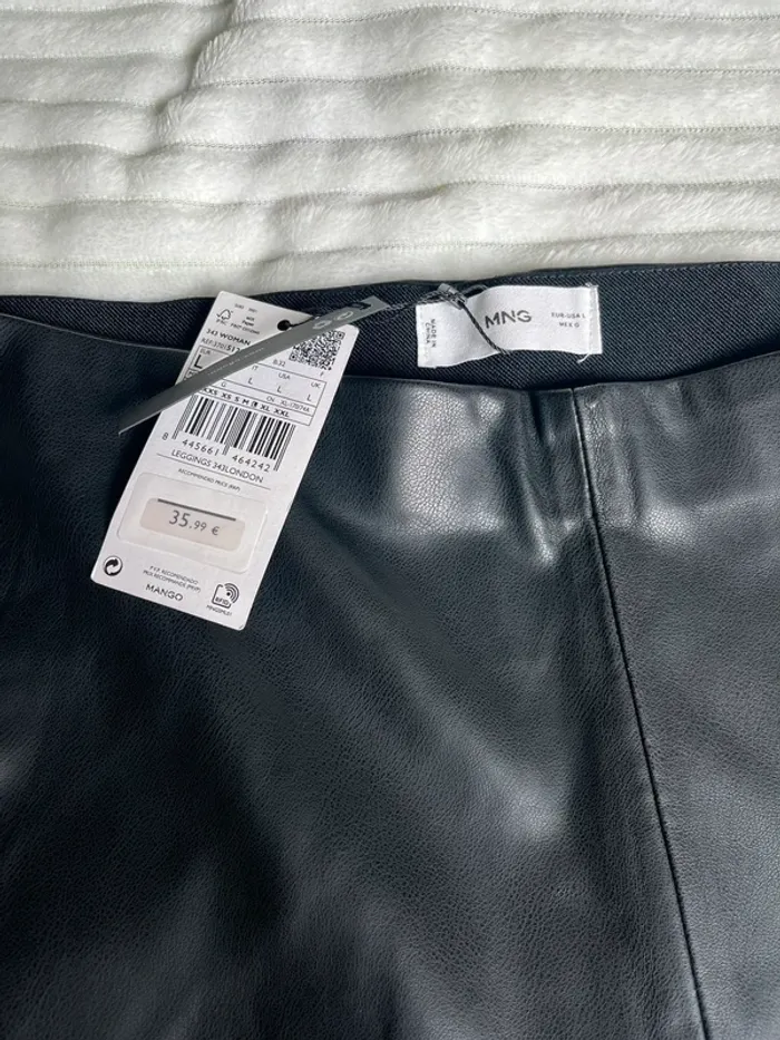 Pantalon droit similicuir mango - photo numéro 3