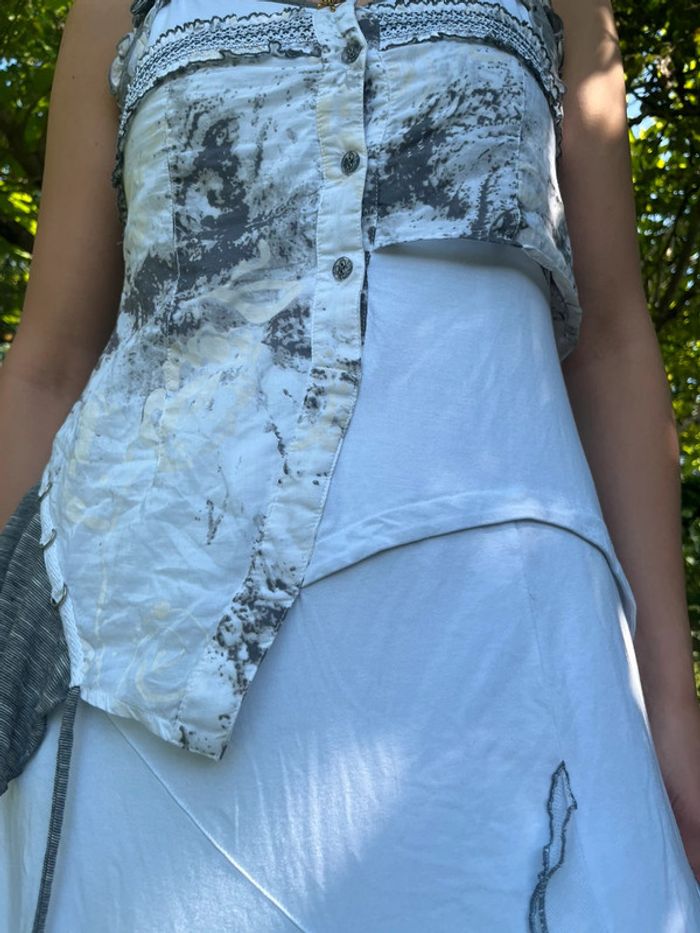Robe longue asymétrique grunge bohème champêtre mesh y2k 2000yer - photo numéro 3