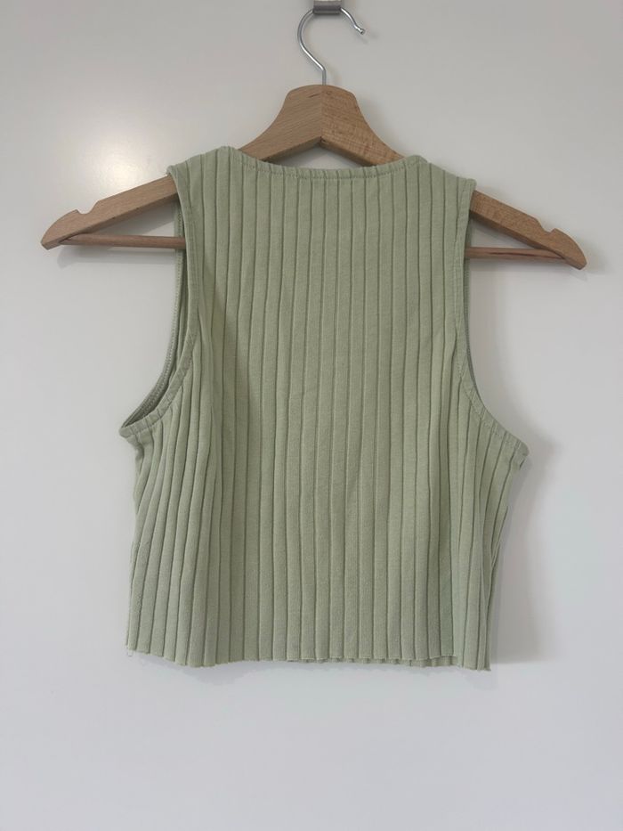 Top sans manches côtelé vert clair – Jennyfer – Taille M - photo numéro 2