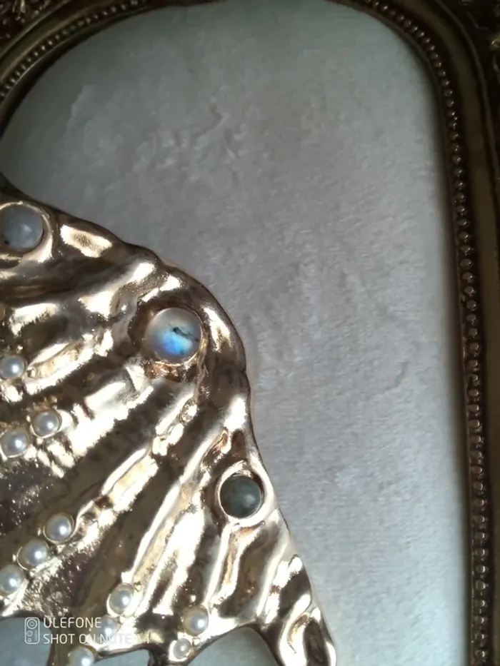 Collier bohemia coquillage avec pierres de labradorite naturelles - photo numéro 2