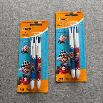 2 x 2 BIC 4 couleurs Mariokart (NEUF)