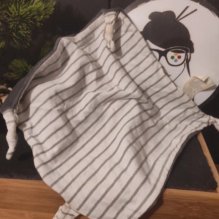 Doudou plat Orange Gris Tigre Renard rayé rayures Orchestra Premaman - photo numéro 2