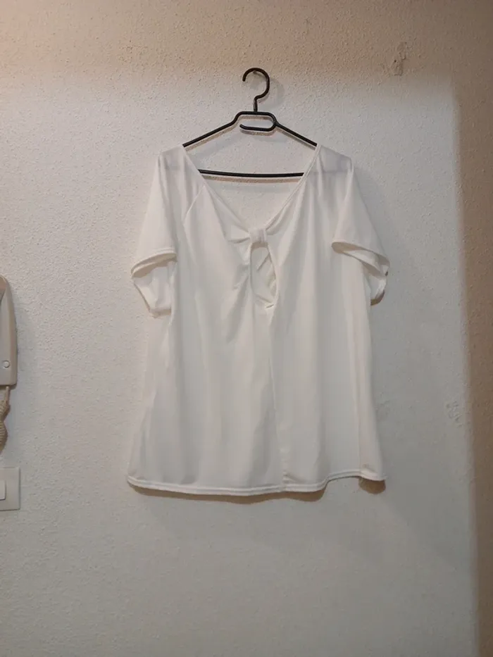 Blouse légère/fluide blanc " tissaia " taille 54/56 - photo numéro 4