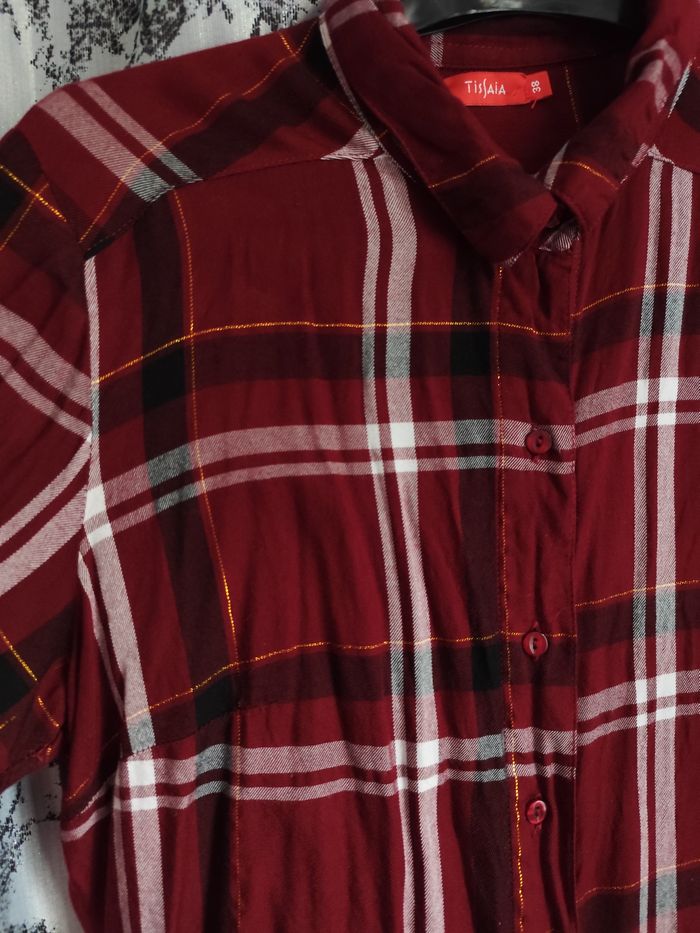 Chemise à motif tartan / carreaux rouge Taille M - photo numéro 2
