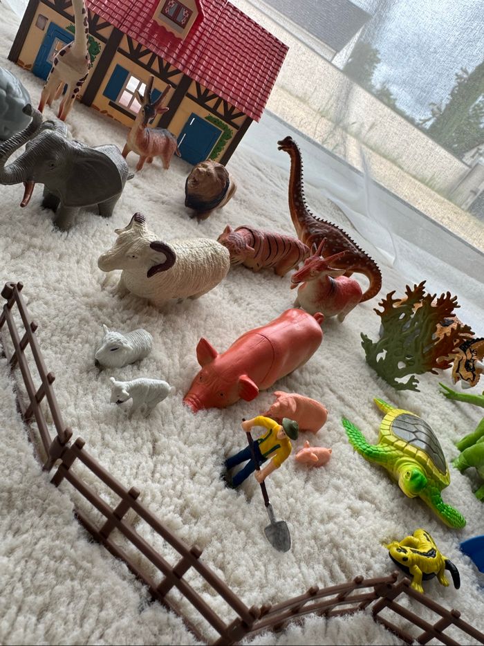 🚜 lot 31jouets animaux de la ferme + ferme + dinosaures et accessoires très bon état - photo numéro 7