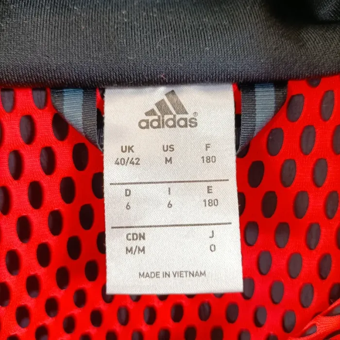 Veste à capuche Adidas grise noire et rouge bandes logo sport streetwear sport homme M A1525 - photo numéro 6