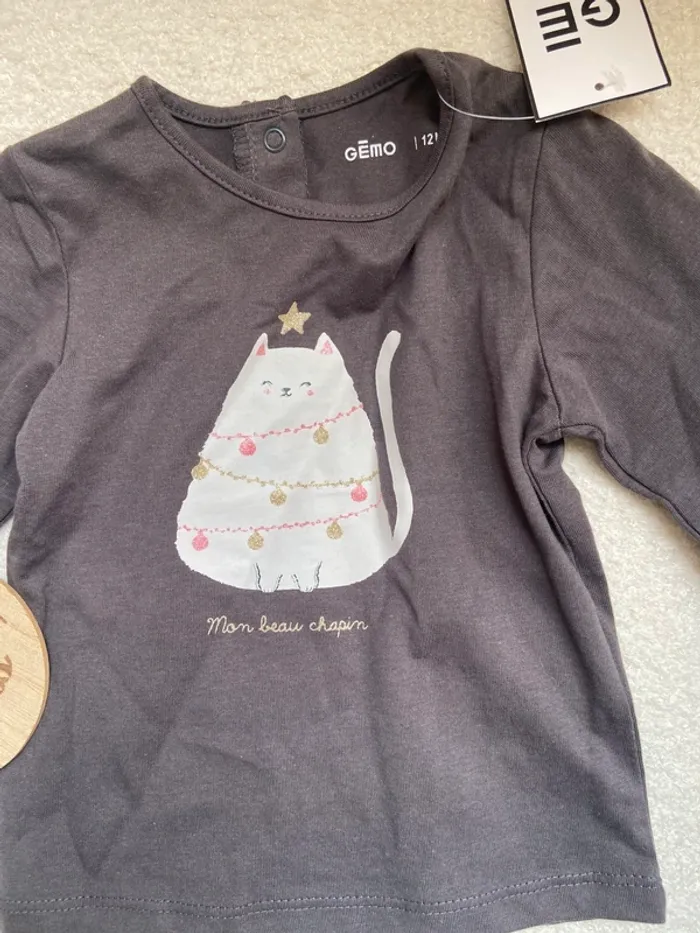 TEE shirt manche longue fille 12 mois - photo numéro 2