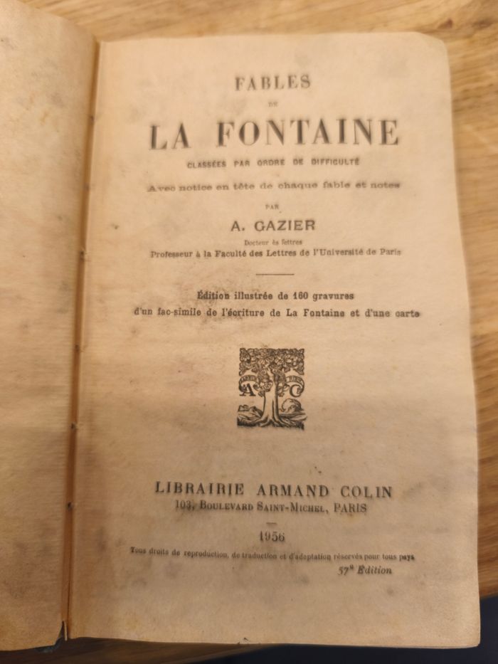 Livre ancien : Fables de  la Fontaine (1956) - photo numéro 3
