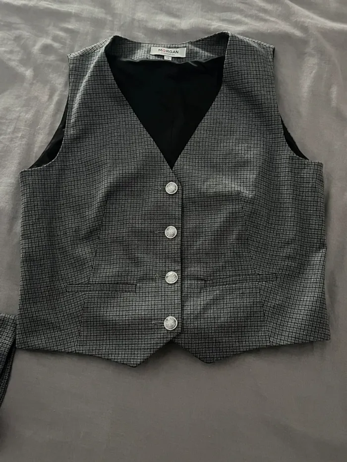 Ensemble tailleur 3 pièces Gris / argenté Morgan T38 - photo numéro 5
