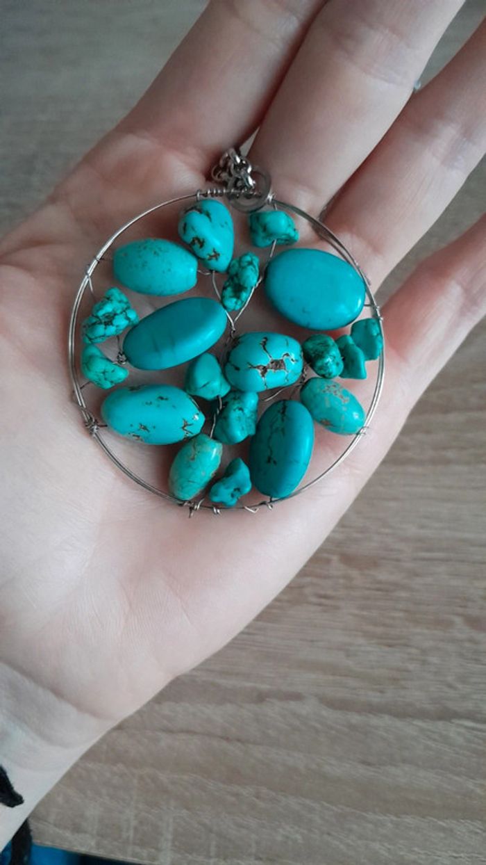 Sublime collier pendentif pierres - photo numéro 3