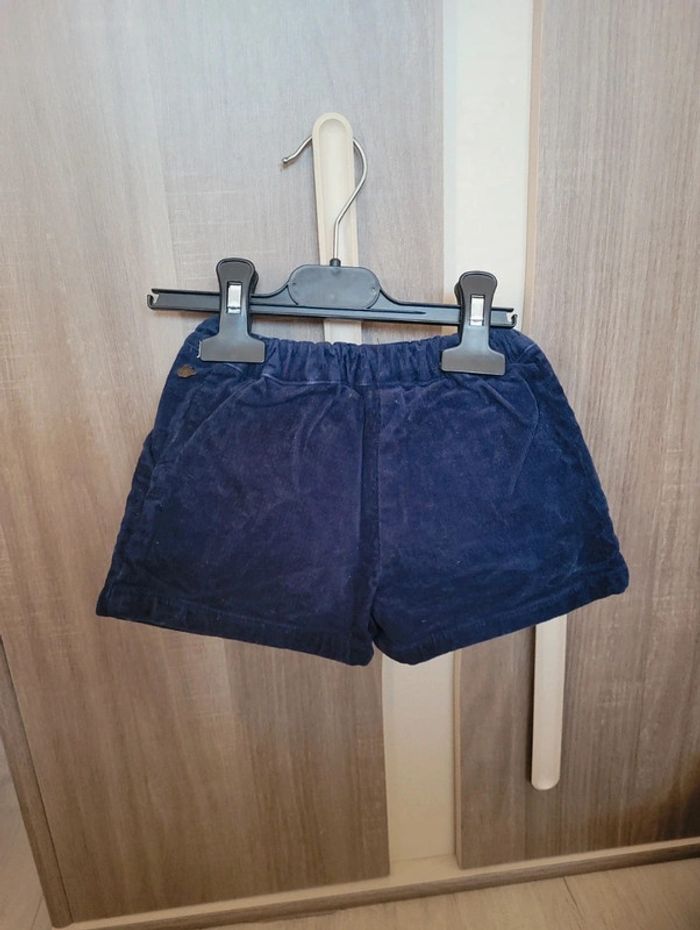 Short velours bleu 3 ans - photo numéro 3