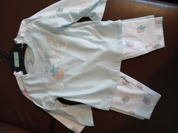 lot 2 ensemble pyjamas sans pieds fille tex baby 71 cm 9 mois 