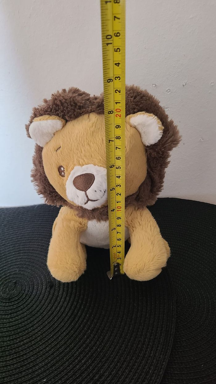 Peluche/Doudou Lion Beige Blanc Crinière Marron 20cm - ZD Trading Action - photo numéro 4