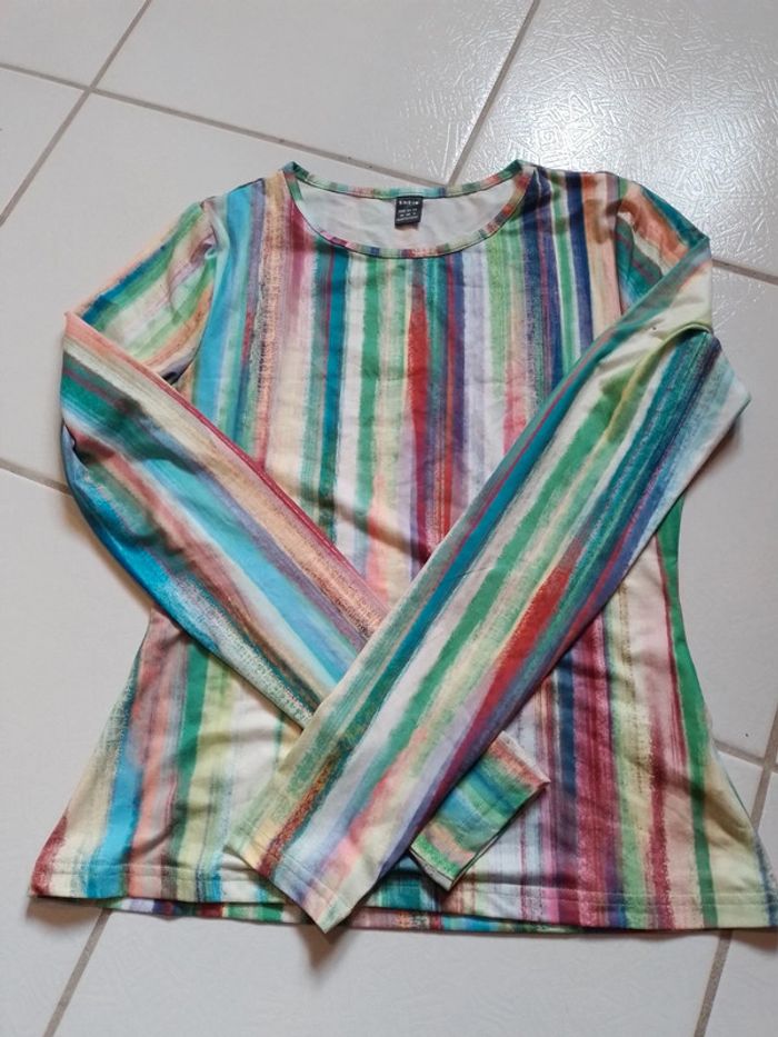 Pull fin femme rayé vert Shein - photo numéro 7