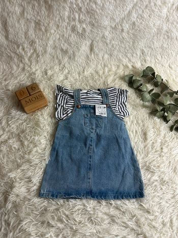 Robe en jean avec t-shirt marinière Kiabi taille 6 mois