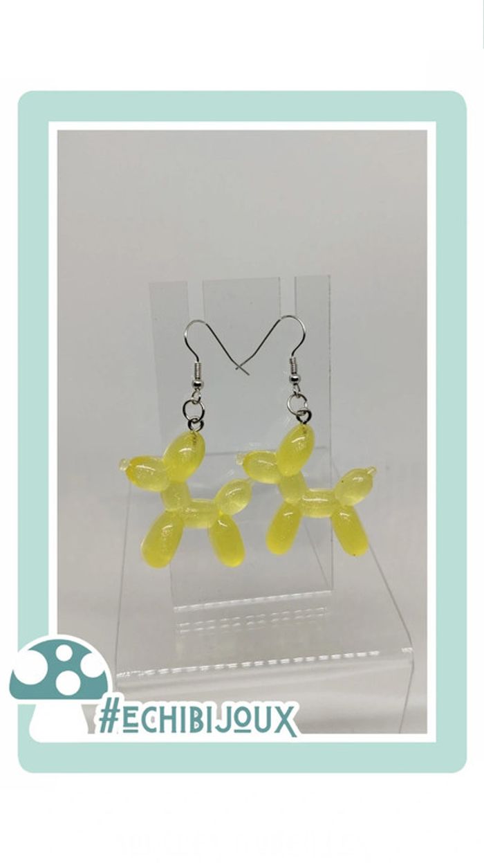 🍄 boucles d'oreilles sculpture de ballons
