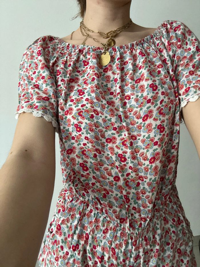 Combi short à fleur rose blanche - photo numéro 4