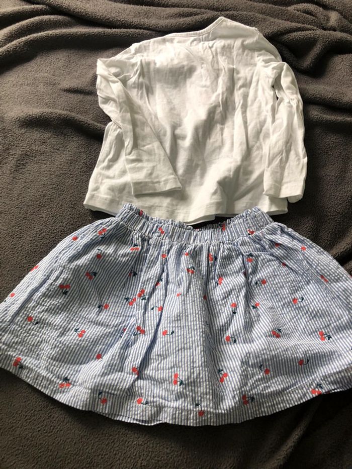 Ensemble neuf 3 ans jupe et t shirt coton - photo numéro 2