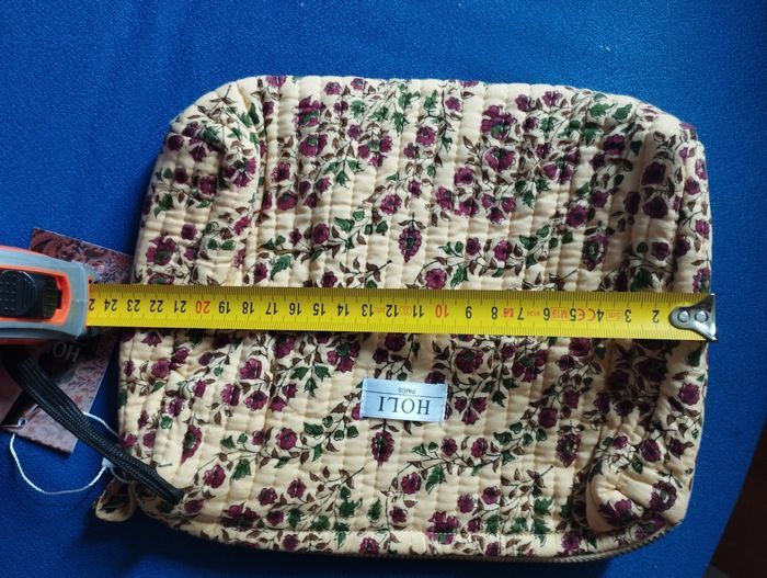 Grande trousse de toilette coton fait main/trousse de voyage/trousse de maquillage/trousse en coton - photo numéro 3