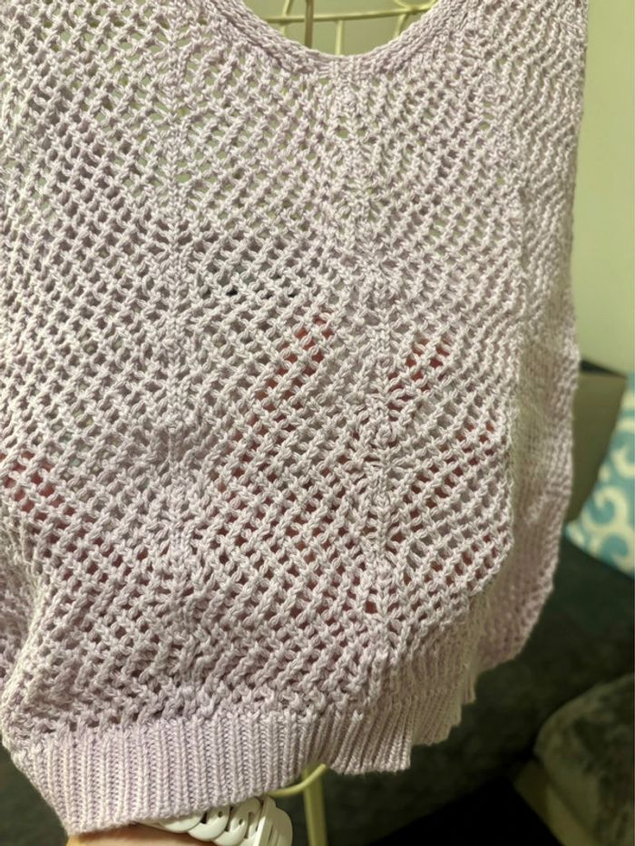 Débardeur crochet lilas Lefties – Taille S - photo numéro 5