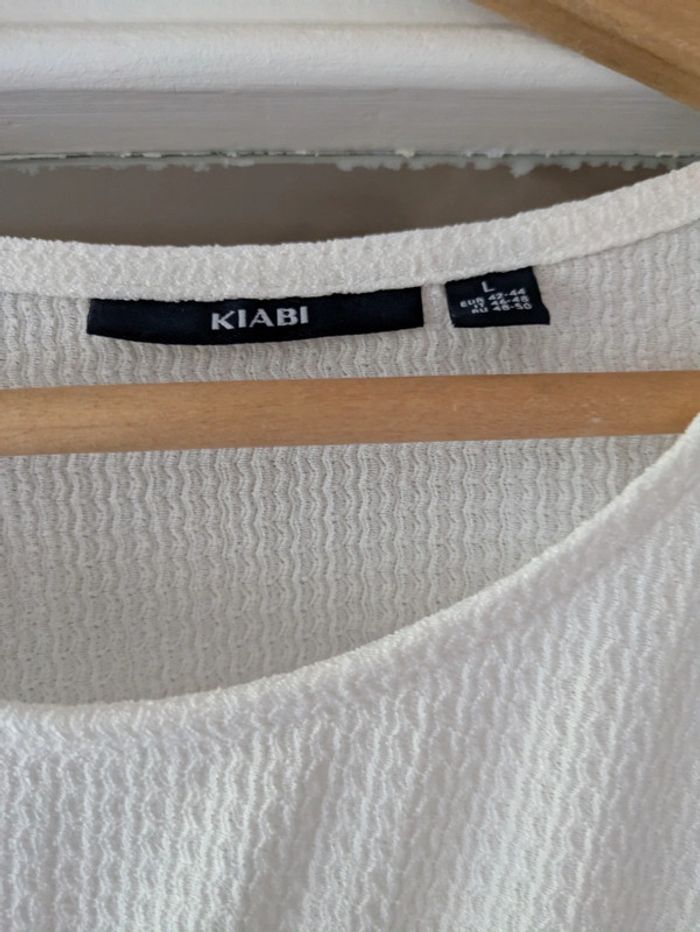 Magnifique haut blouse femme écru Kiabi taille L - photo numéro 3