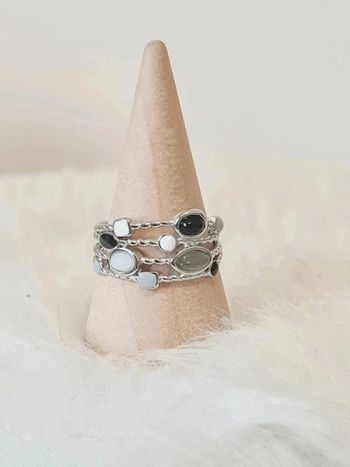 Bague ajustable argentée