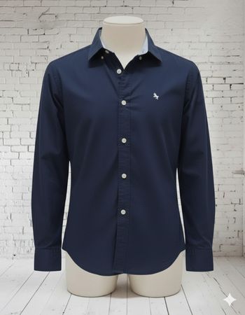 Chemise costume manches longues bleu marine H&M