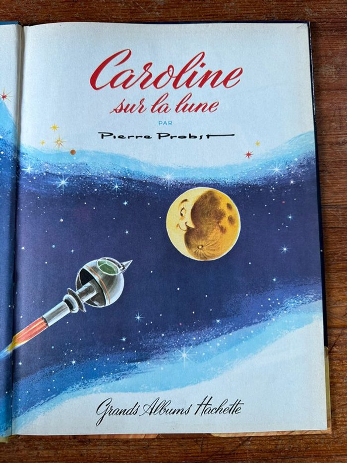 1970 Livre ancien Caroline sur la Lune espace Grands albums Hachette bd Pierre Probst vintage - photo numéro 3