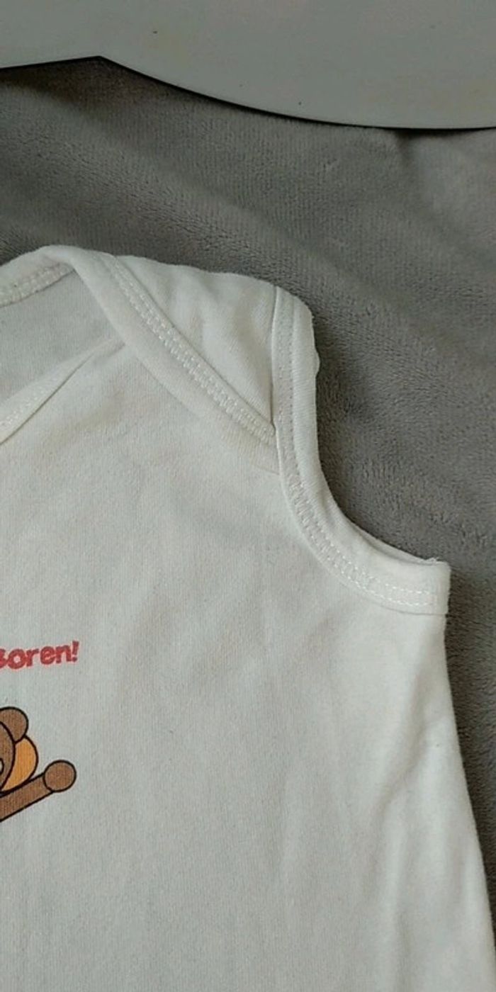 Body sans manche Garçon 6 mois 100% coton Kleertjes.com "Notre singe est né" (en néerlandais) - photo numéro 6