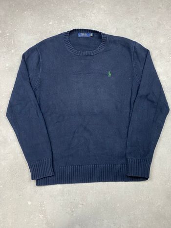 Pull Ralph Lauren – Taille M – Bleu – Logo Vert – Excellent État