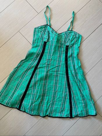 Pimkie robe à bretelles à carreaux verte 38