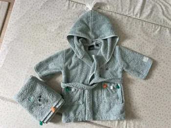 Parure de bain Carré blanc 1 an