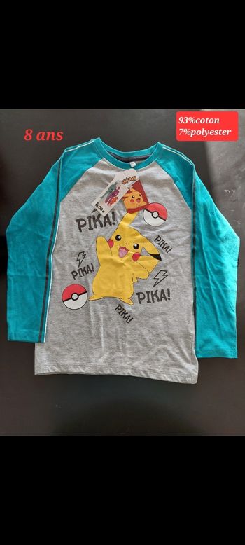 T-shirt Pokemon garçon 8ans