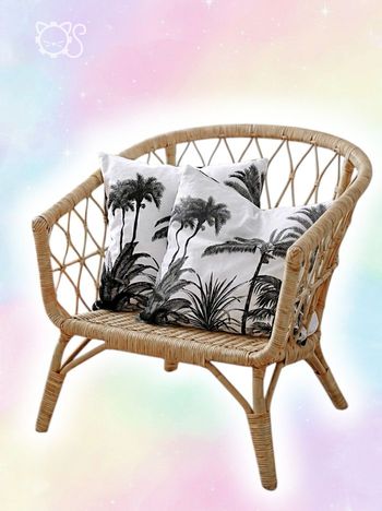 Lot 2 coussins noir blanc tropical / GiFi - 40x40cm