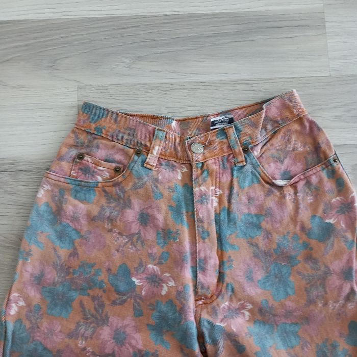 Jean femme beige imprimé à fleurs Safety jean taille 38 - photo numéro 2