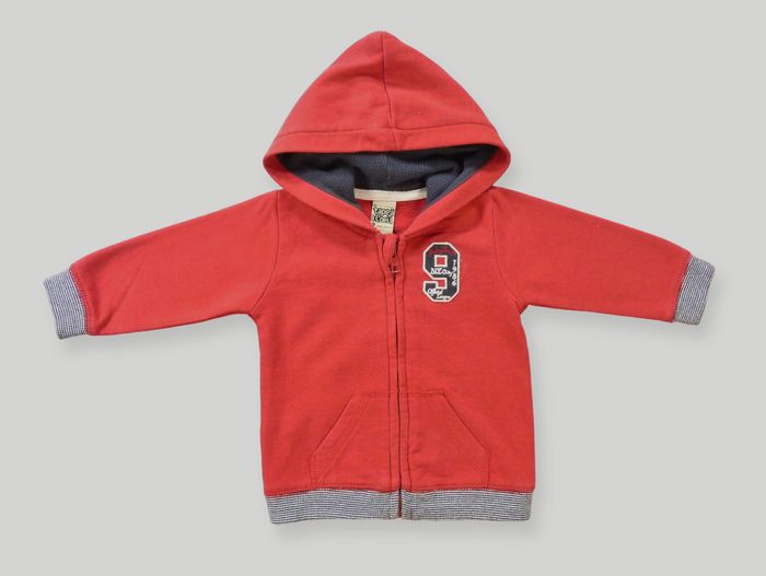 Veste sweat capuche molleton rouge marine 9 Tape À L'oeil 9 mois garçon - photo numéro 2