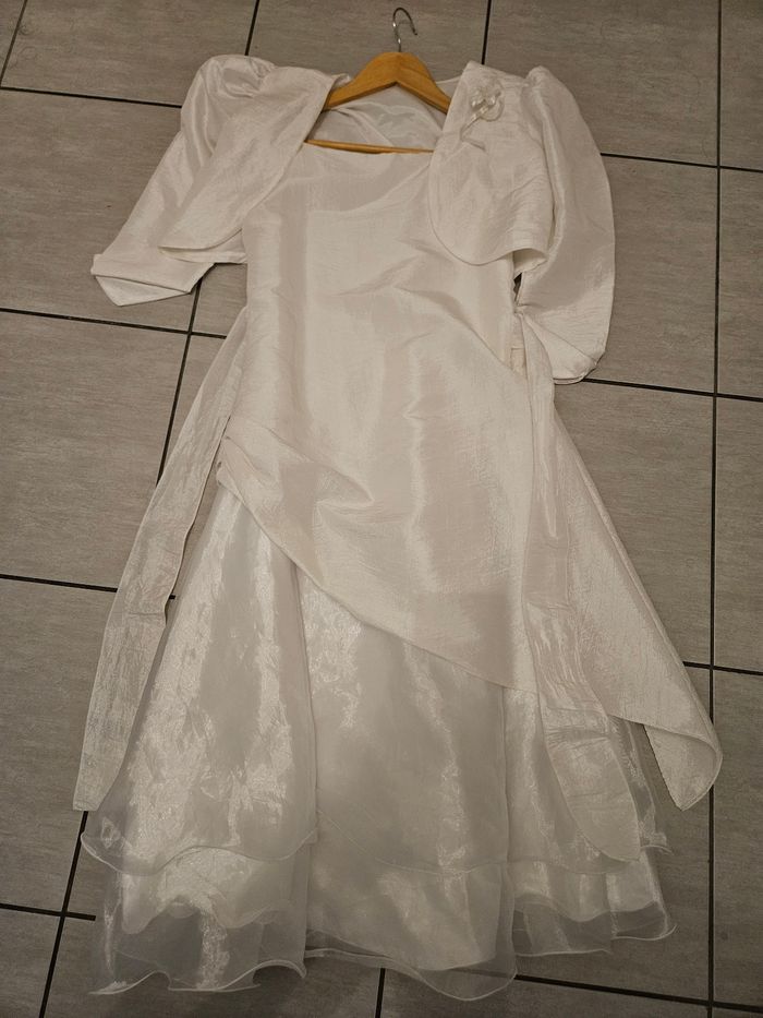 Robe blanche cérémonie mariage avec bolero taille 14ans - photo numéro 3
