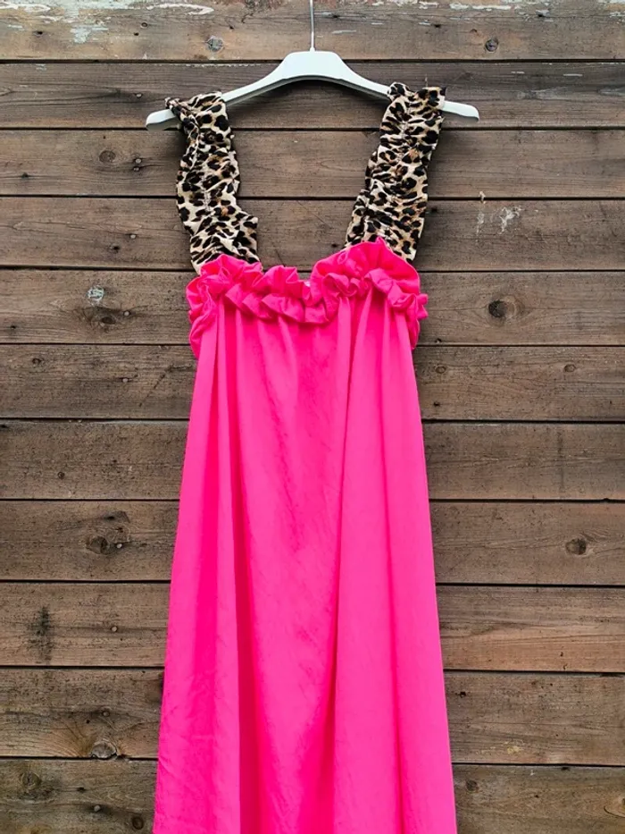Robe longue rose fushia bretelles léopard TU 36 à 44 - photo numéro 8
