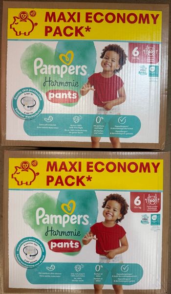 2 cartons de 60 couches Pants Pampers Harmonie Taille 6