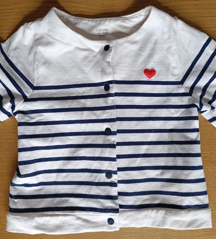 Gilet coton Obaibi marinière 36 mois 3 ans 98 cm fille - photo numéro 4