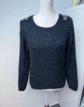 Gros pull bleu avec perles Naf Naf M ou 38